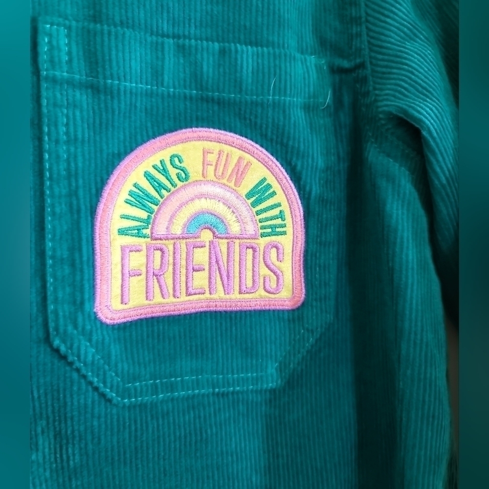 Sanrio Hello Kitty Friend Good Day Be Kind Overshirt Small Shirt Jacket Corduroy - Picture 4 of 7